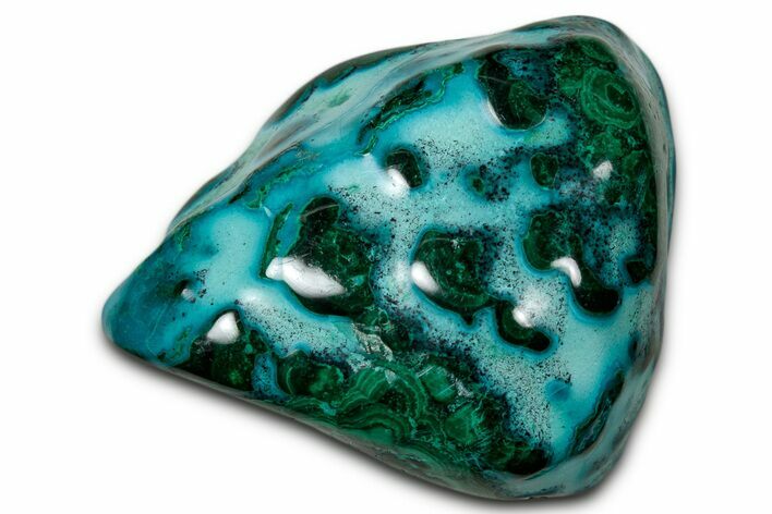 Vibrant Polished Malachite with Chrysocolla - DR Congo #336837